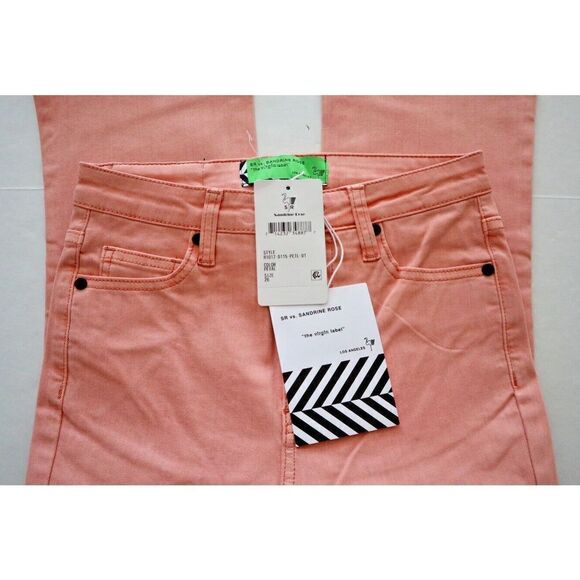 Sandrine Rose x FP Women Sz 26 Petal Pink High Rise Flare Stretch Jeans $120 - Picture 3 of 5